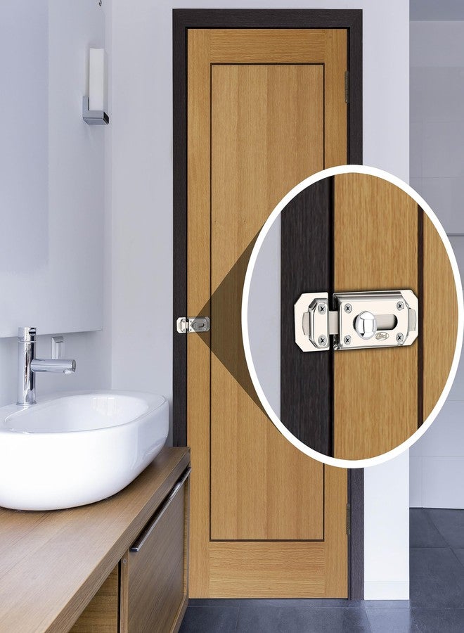 Chitra Stainless Steel Long Latch - Bathroom Tower Bolt 4" Window Latch (Pack of 2, Silver) - Image 3
